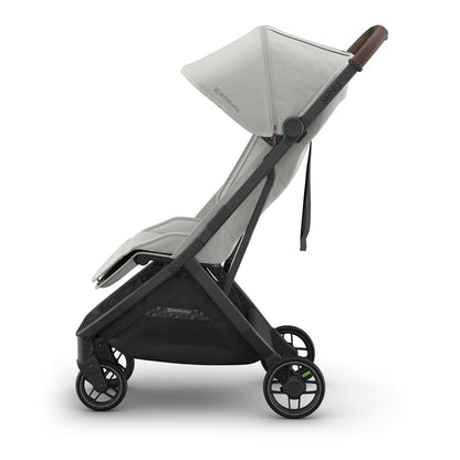 UPPAbaby Minu V3 Compact Stroller - Savannah (Pearl Gray Melange / Carbon Frame / Chestnut Leather) - 0803-MIN-NA-SAV