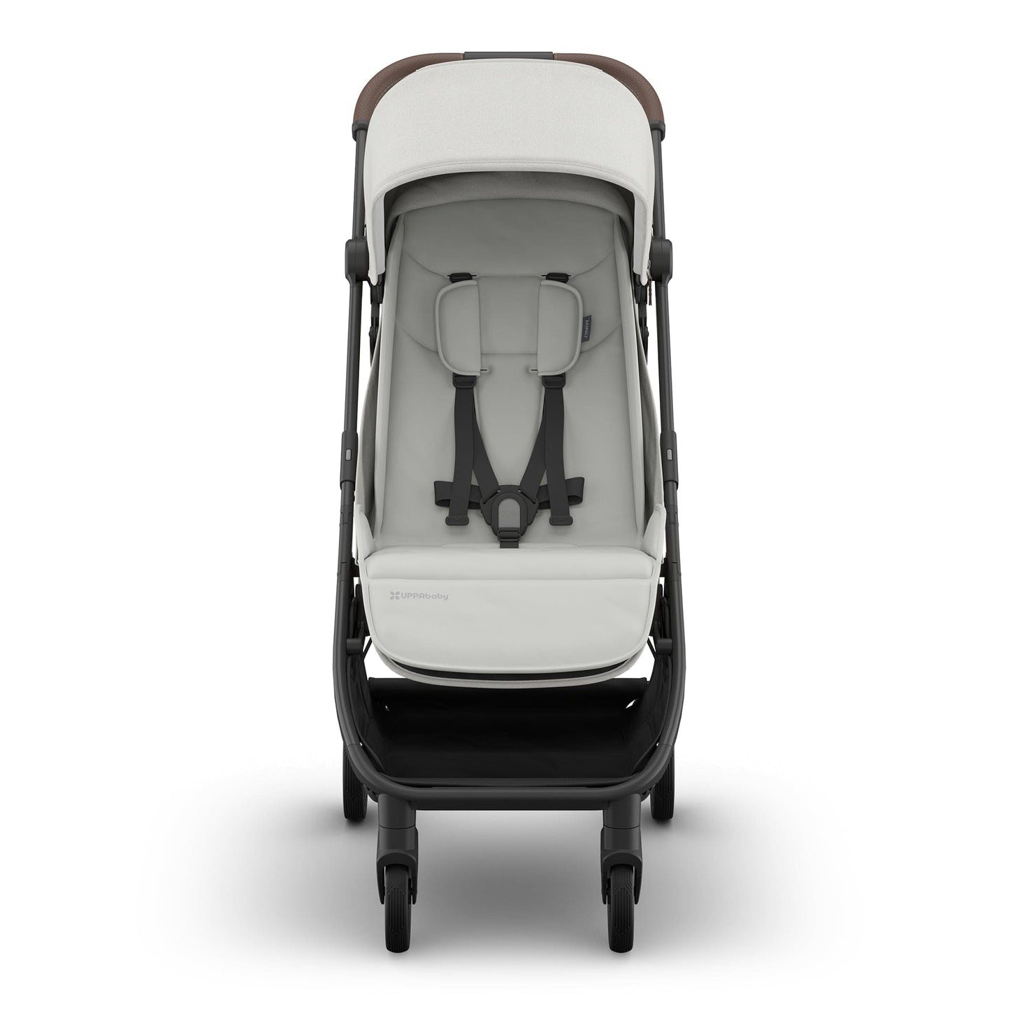 UPPAbaby Minu V3 Compact Stroller - Savannah (Pearl Gray Melange / Carbon Frame / Chestnut Leather) - 0803-MIN-NA-SAV