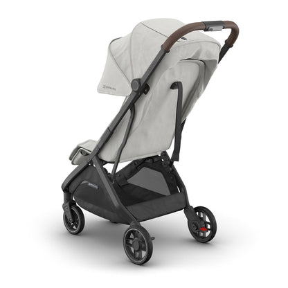 UPPAbaby Minu V3 Compact Stroller - Savannah (Pearl Gray Melange / Carbon Frame / Chestnut Leather) - 0803-MIN-NA-SAV