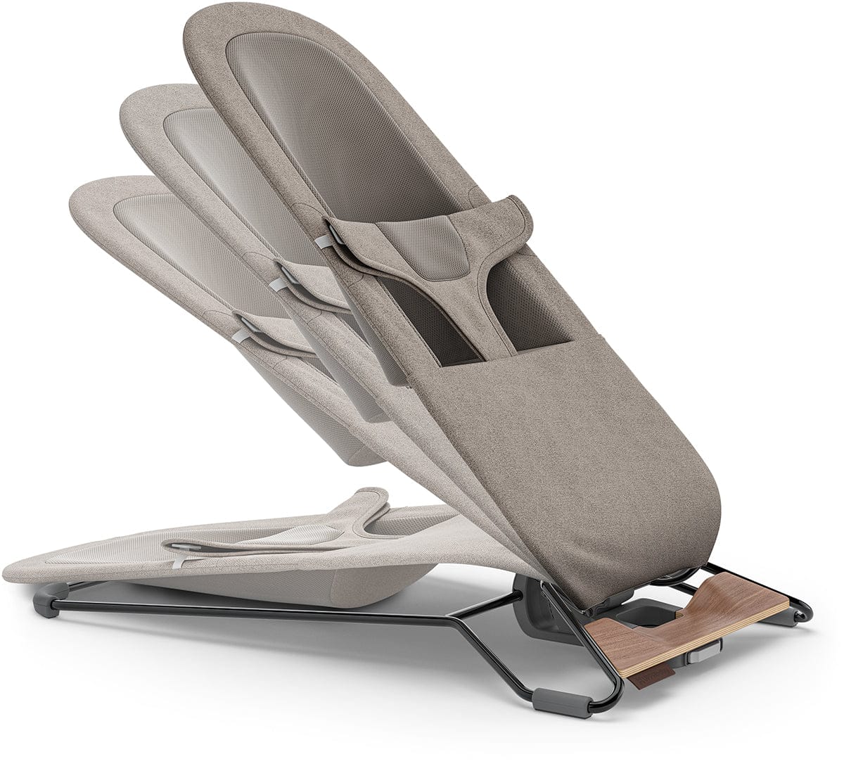 UPPAbaby Mira 2-in-1 Bouncer and Seat - Stella (Grey Melange / Silver Frame / Maple Wood) - 1801-MIR-NA-STL