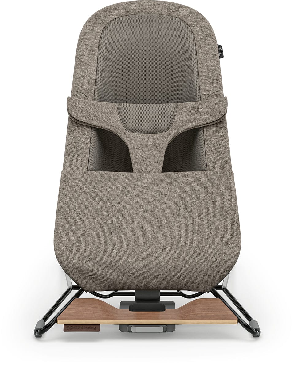 UPPAbaby Mira 2-in-1 Bouncer and Seat - Wells (Dark Taupe Melange / Black Frame / Walnut Wood) - 1801-MIR-NA-WEL
