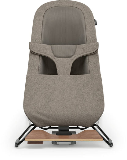 UPPAbaby Mira 2-in-1 Bouncer and Seat - Wells (Dark Taupe Melange / Black Frame / Walnut Wood) - 1801-MIR-NA-WEL