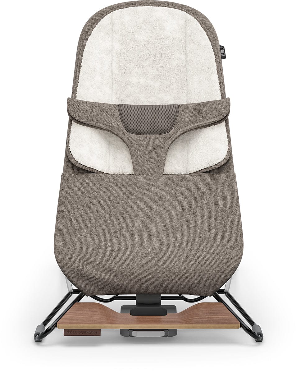 UPPAbaby Mira 2-in-1 Bouncer and Seat - Wells (Dark Taupe Melange / Black Frame / Walnut Wood) - 1801-MIR-NA-WEL