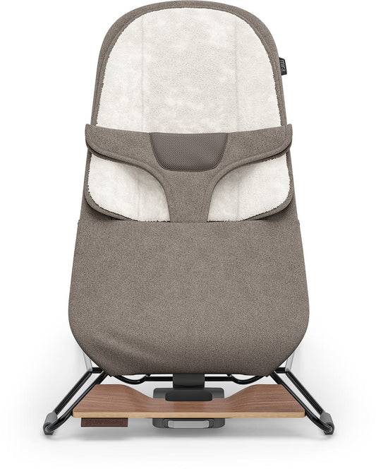 UPPAbaby Mira 2-in-1 Bouncer and Seat - Wells (Dark Taupe Melange / Black Frame / Walnut Wood) - 1801-MIR-NA-WEL
