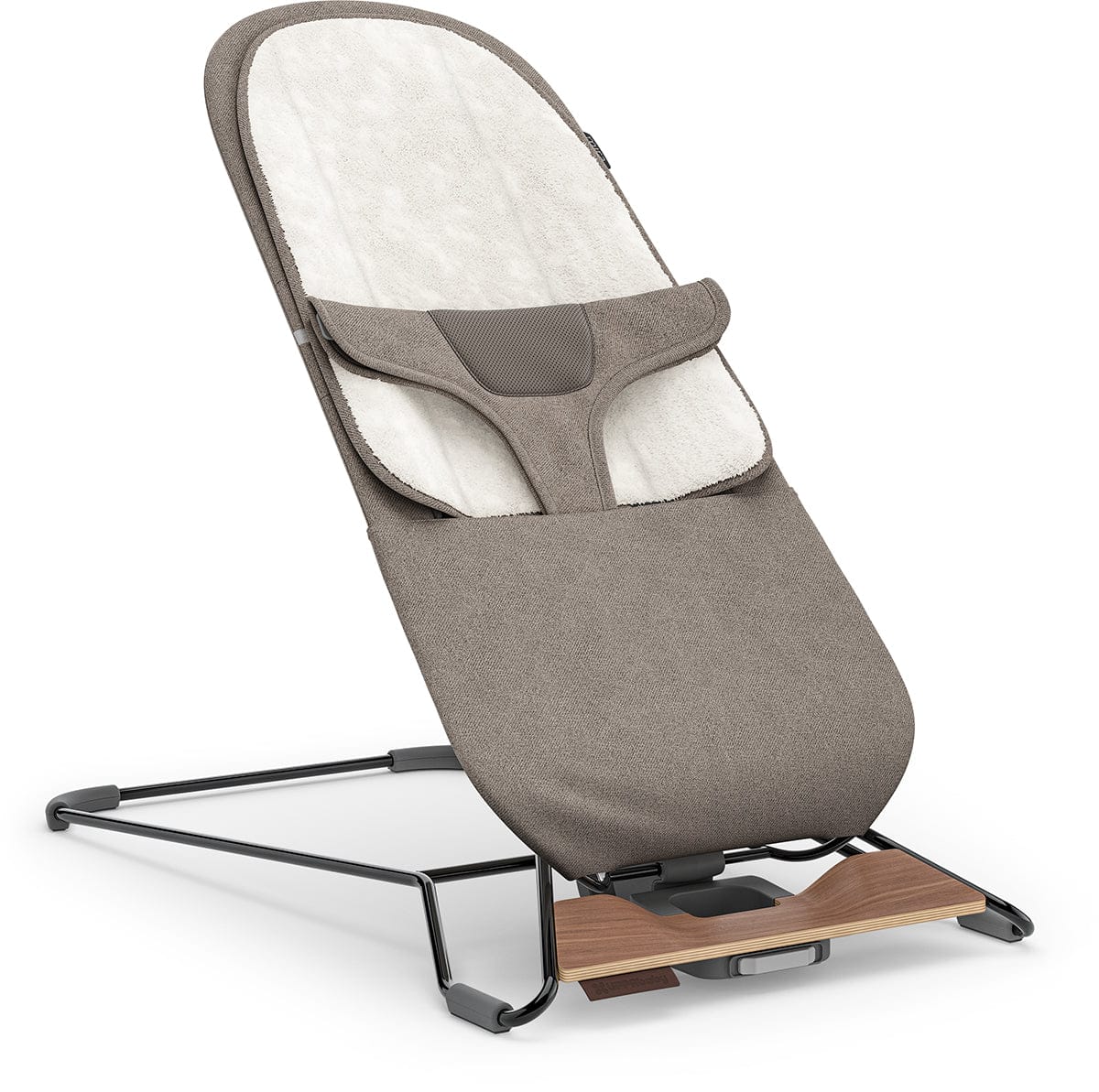 UPPAbaby Mira 2-in-1 Bouncer and Seat - Wells (Dark Taupe Melange / Black Frame / Walnut Wood) - 1801-MIR-NA-WEL