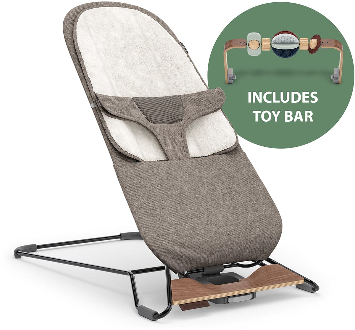 UPPAbaby Mira 2-in-1 Bouncer + Toy Bar Bundle - Wells / Wonder Wheel - 1801-MIR-NA-WEL-0901-WTY-WW
