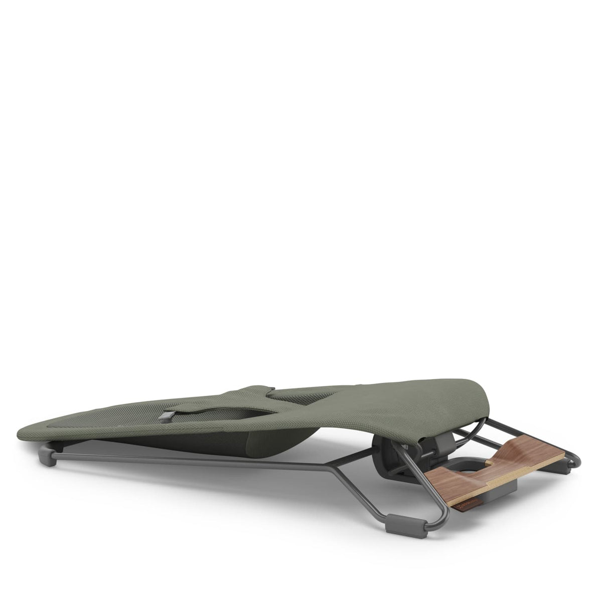 UPPAbaby baby bouncer in olive green folded flat
