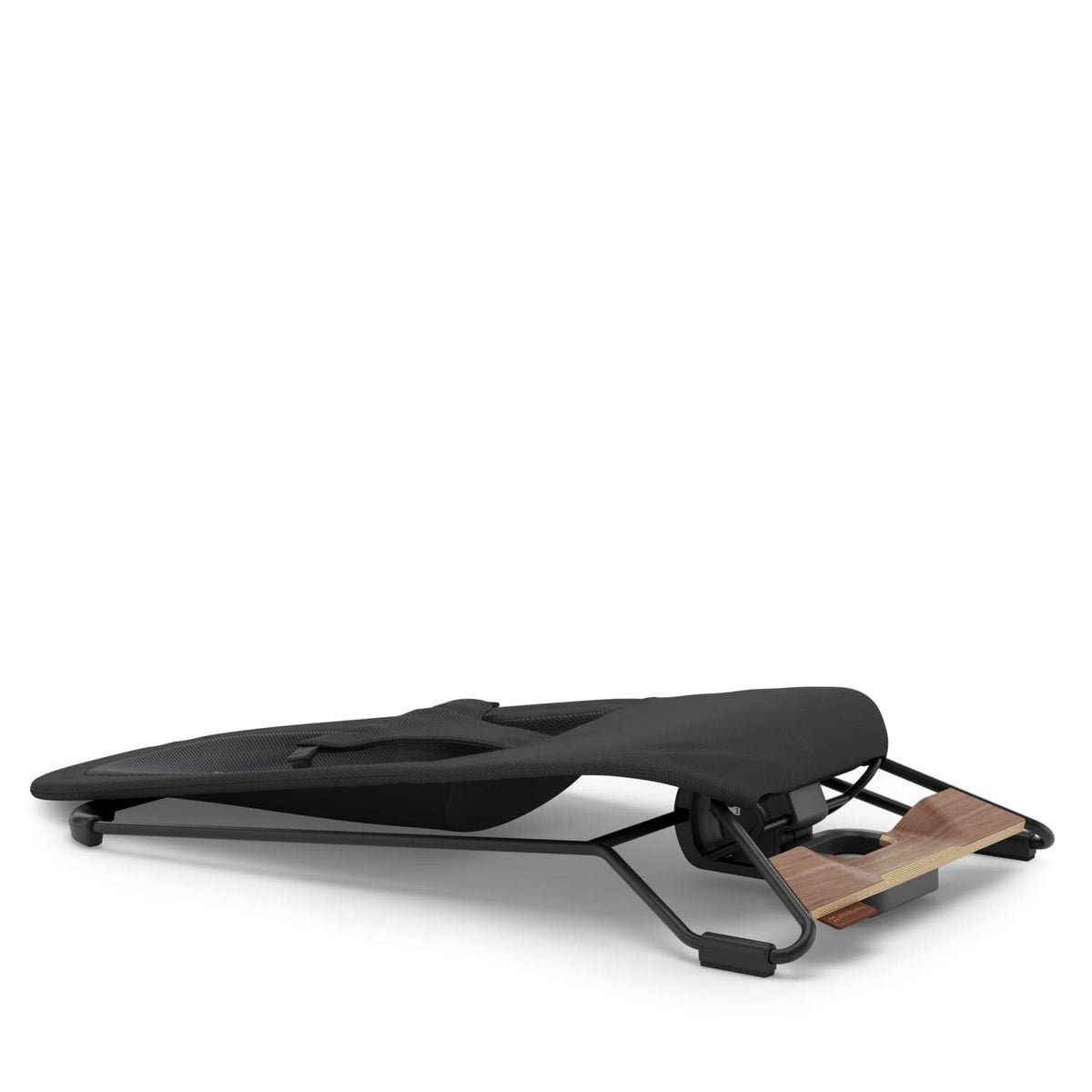 Uppababy baby bouncer in black folded flat