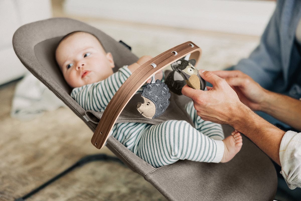 UPPAbaby Mira Bouncer Toy Bar - Forest Fun (Grey / Walnut Wood) - 0901-BTY-WW