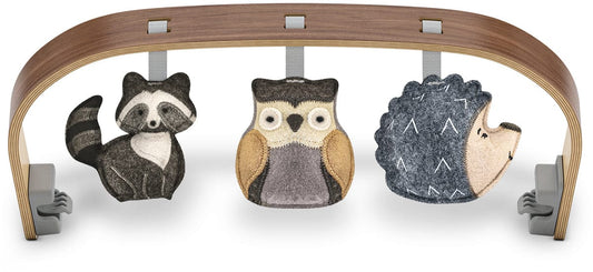 UPPAbaby Mira Bouncer Toy Bar - Forest Fun (Grey / Walnut Wood) - 0901-BTY-WW