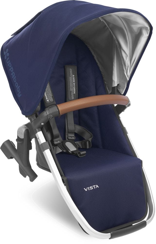 UPPAbaby Open Box 2018 / 2019 VISTA RumbleSeat - Taylor (Indigo/Silver/Saddle Leather) - 0918-RBS-US-TAY-OB