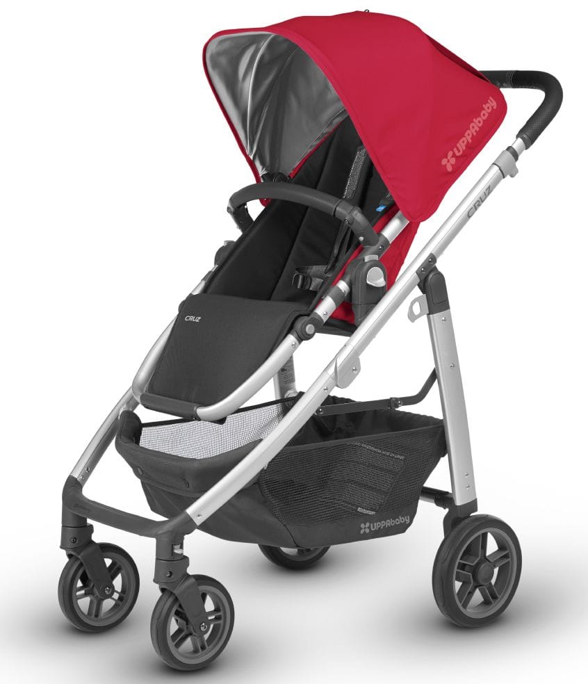 UPPAbaby Open Box 2018 Cruz Stroller - Denny (Red/Silver/Black Leather) - 0417-CRZ-US-DNY-OB