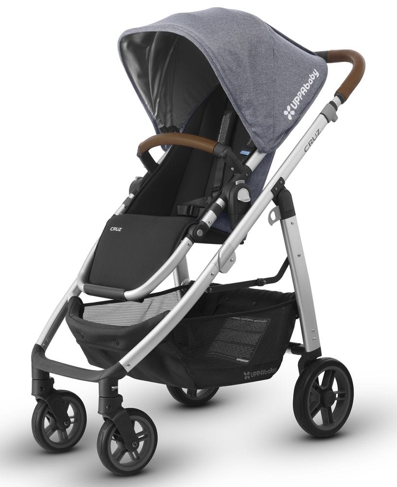 UPPAbaby Open Box 2018 CRUZ Stroller - Gregory (Blue Marl/Silver/Leather) - 0417-CRZ-US-GRG-OB