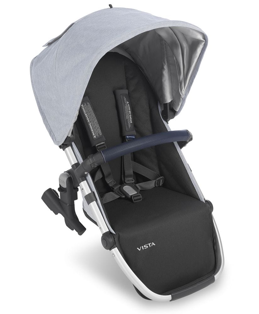 UPPAbaby Open Box 2019 VISTA RumbleSeat - William (Chambray Oxford/Silver/Navy Leather) - 0918-RBS-US-WIL-OB