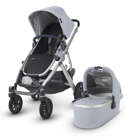 UPPAbaby Open Box 2018/2019 VISTA Stroller - William (Chambray Oxford/Silver/Navy Leather) - 0318-vis-us-wil-OB