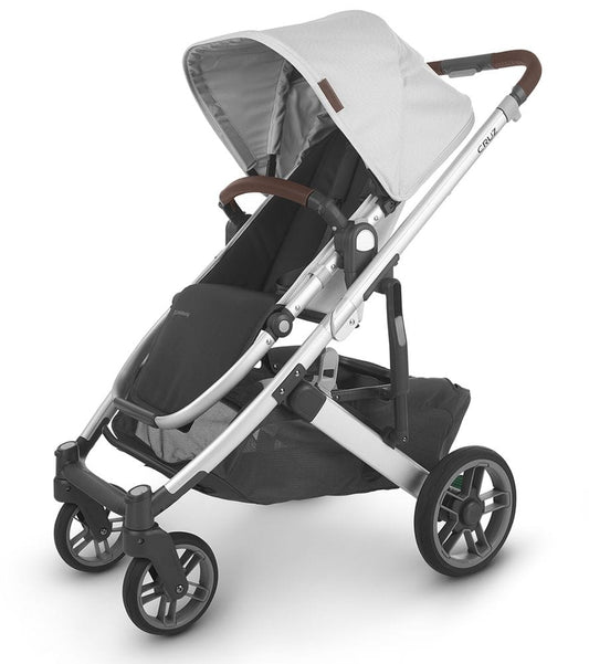 UPPAbaby Open Box 2020 Cruz V2 Stroller - Bryce (White Marl/Silver/Chestnut Leather) - 0420-CRZ-NA-BRY-OB