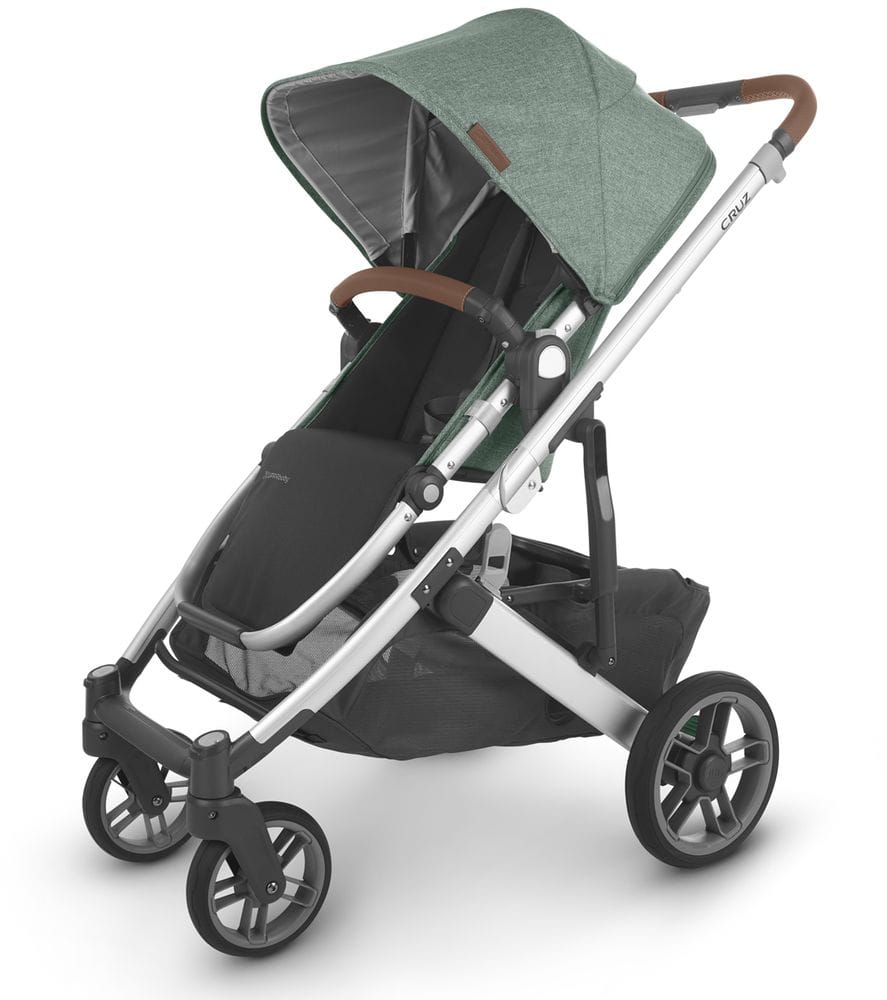 UPPAbaby Open Box 2020 Cruz V2 Stroller - Emmett (Green Melange/Silver/Saddle Leather) - 0420-CRZ-NA-EMT-OB