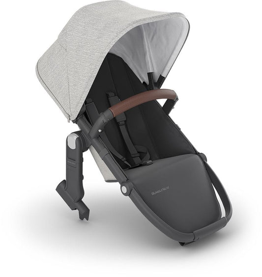 UPPAbaby OPEN BOX RumbleSeat V2+ - Anthony (White and Grey Chenille / Carbon Frame / Chestnut Leather) - 0903-RBS-US-ATH-ob