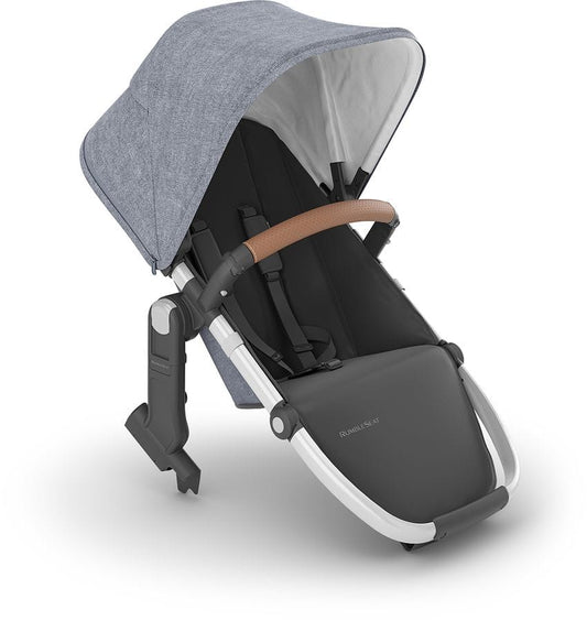 UPPAbaby OPEN BOX RumbleSeat V2+ - Gregory (Blue Melange / Silver Frame / Saddle Leather) - 0903-RBS-US-GRG-ob