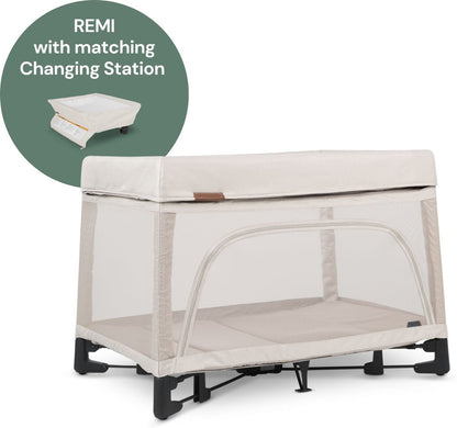 UPPAbaby REMI Playard + Changing Station Bundle - Charlie (Sand Melange) - 1601-REM-US-CHR-0901-PCG-US-CHR