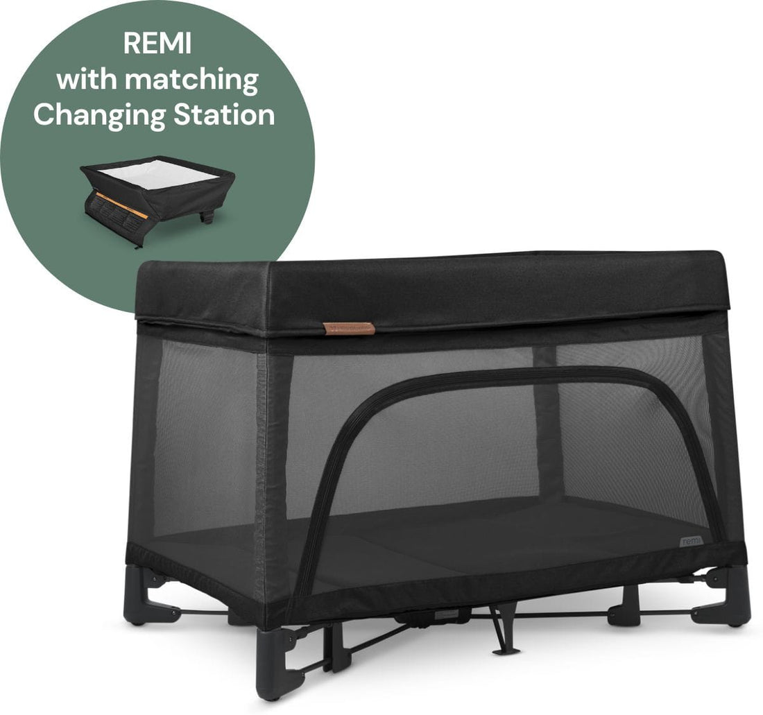 UPPAbaby REMI Playard + Changing Station Bundle - Jake (Charcoal) - 1601-REM-US-JKE-0901-PCG-US-JKE