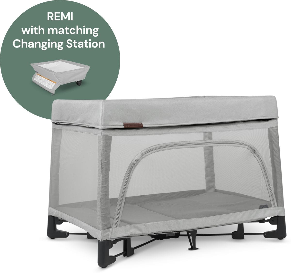 UPPAbaby REMI Playard + Changing Station Bundle - Stella (Grey Brushed Melange) - 1601-REM-US-STL-0901-PCG-US-STL