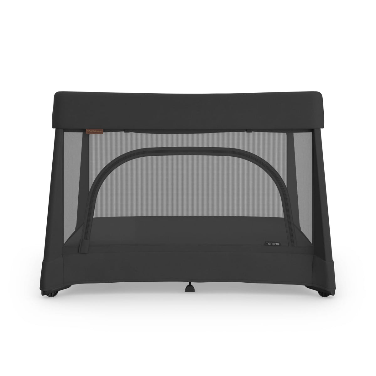 UPPAbaby Remi playard in black with mesh side panels and zippered access door