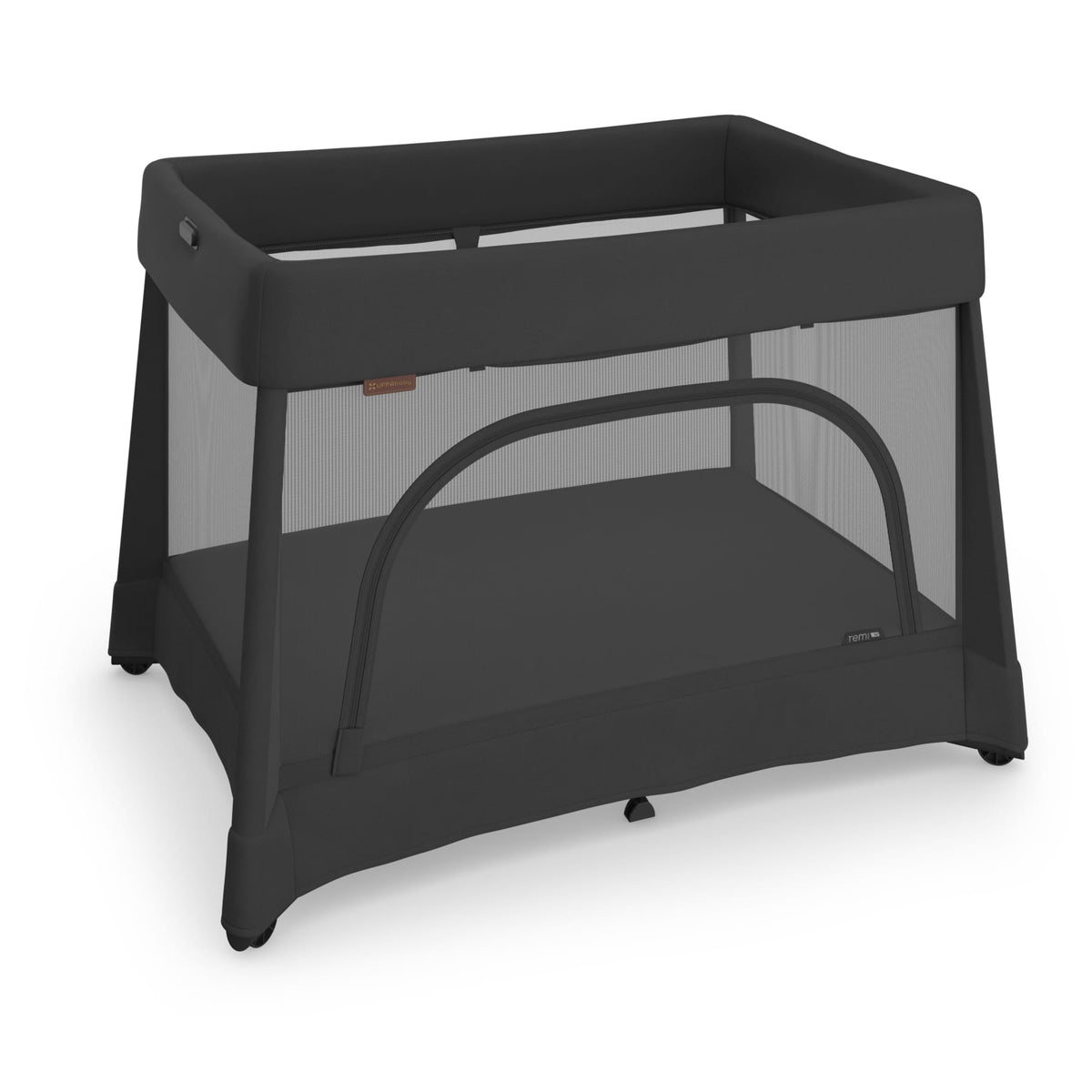 UPPAbaby Remi playard in black with mesh sides and zippered side opening