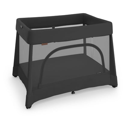 UPPAbaby Remi playard in black with mesh sides and zippered side opening