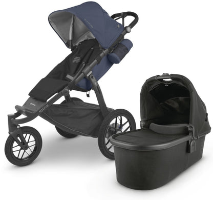 UPPAbaby Ridge Jogging Stroller + Bassinet Bundle - Reggie / Jake - 1402-RDG-US-REG-0920-BAS-NA-JKE