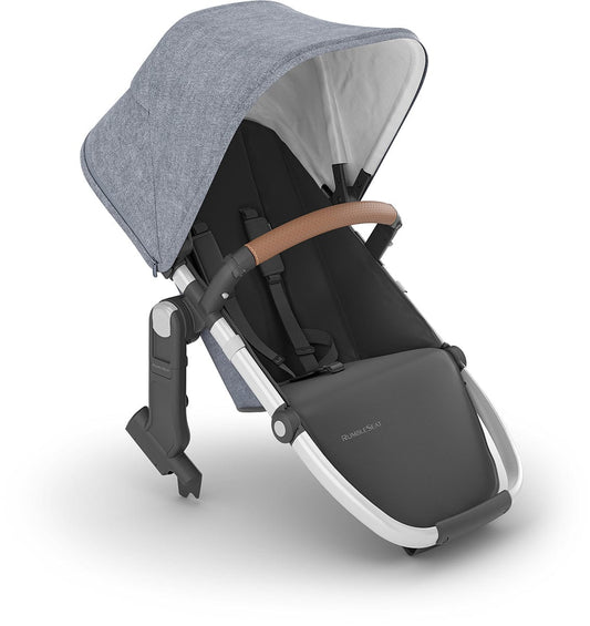 UPPAbaby RumbleSeat V2+ - Gregory (Blue Melange / Silver Frame / Saddle Leather) - 0903-RBS-US-GRG