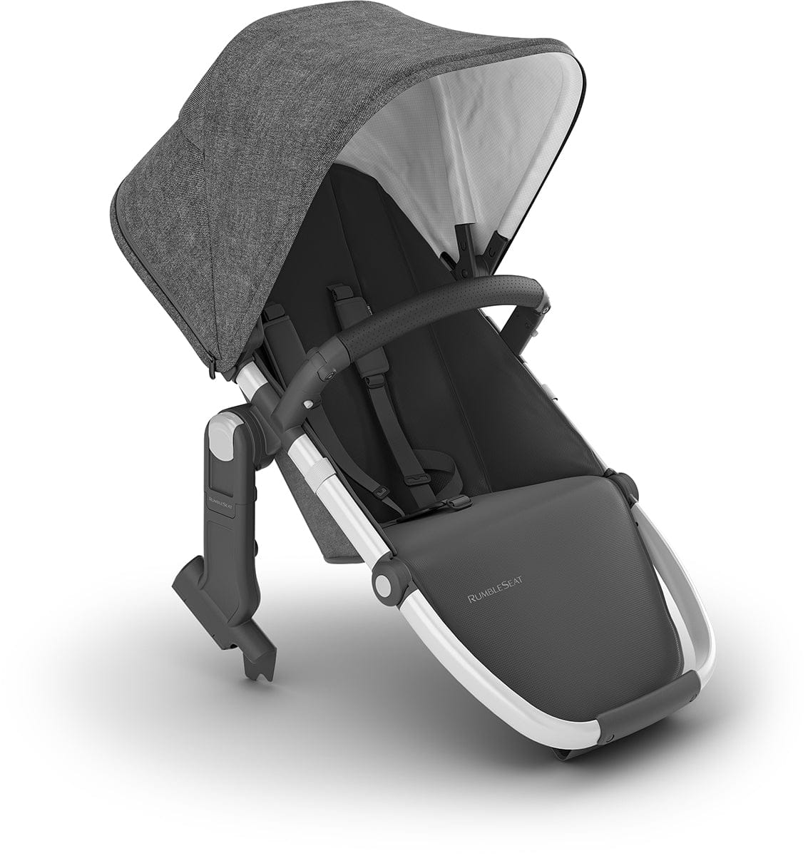 UPPAbaby RumbleSeat V2+ - Jordan (Charcoal Melange / Silver Frame / Black Leather) - 0903-RBS-US-JOR