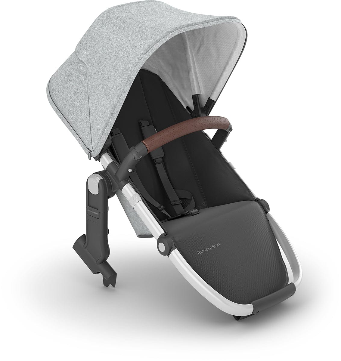 UPPAbaby RumbleSeat V2+ - Stella (Grey Brushed Melange / Silver Frame / Chestnut Leather) - 0903-RBS-US-STL