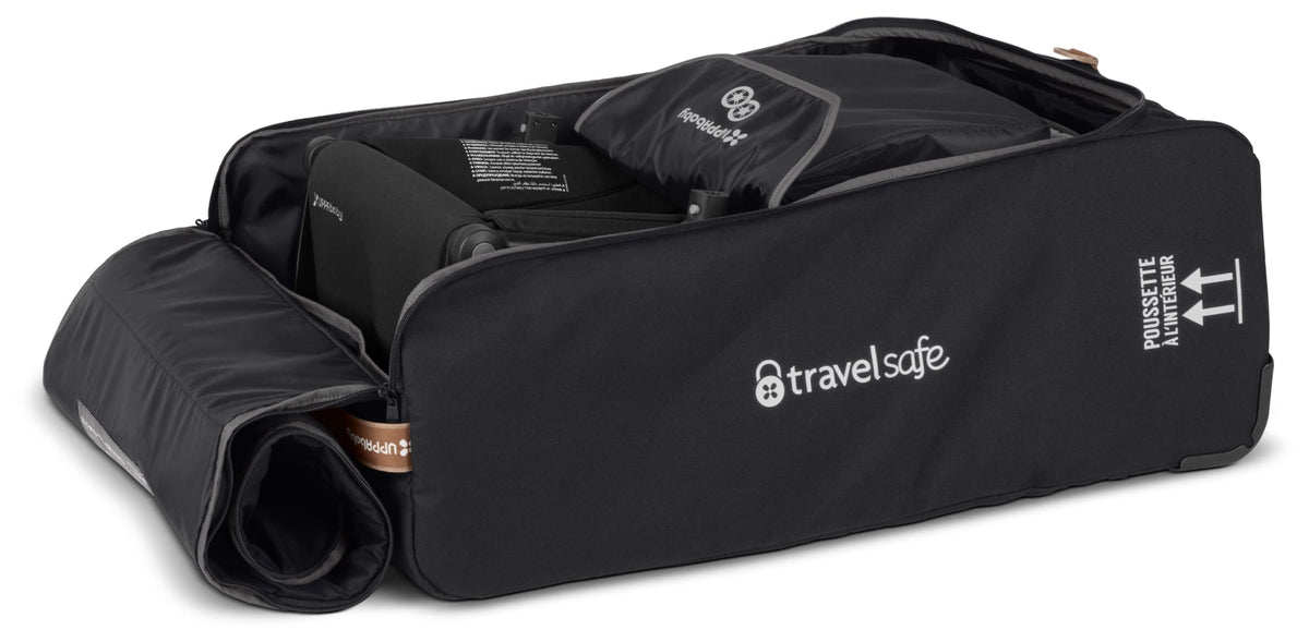 UPPAbaby TravelSafe travel bag containing a folded stroller