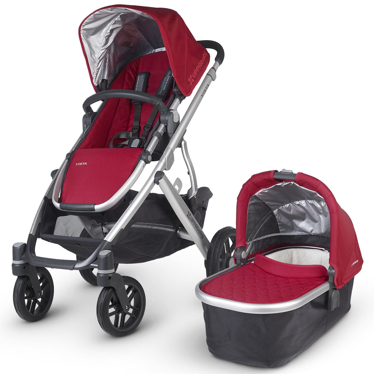 UPPAbaby 2015/2016 VISTA Stroller - Denny (Red/Silver)