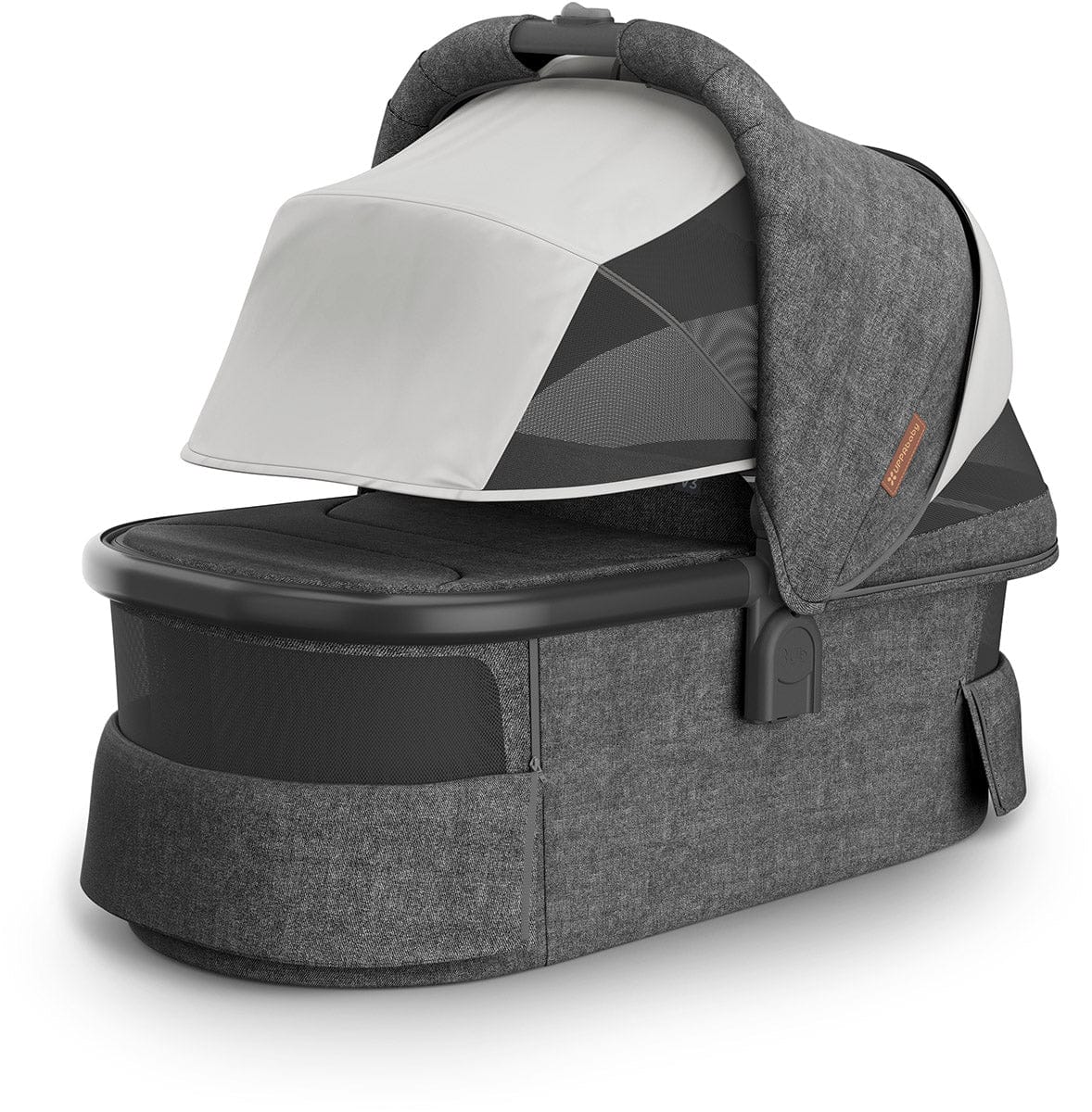 UPPAbaby Vista, Cruz, Ridge Bassinet V3 - Greyson (Charcoal Melange / Carbon Frame) - 0903-BAS-NA-GRY