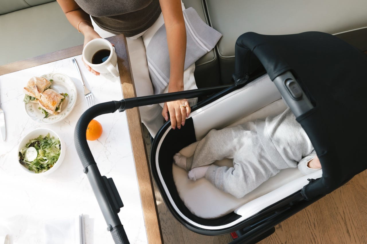 UPPAbaby Vista, Cruz, Ridge Bassinet V3 - James (Black / Carbon Frame) - 0903-BAS-NA-JMS