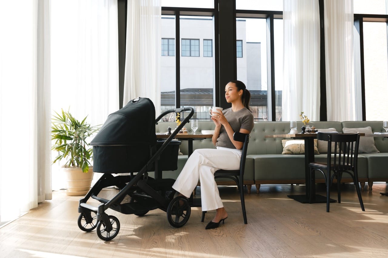 UPPAbaby Vista, Cruz, Ridge Bassinet V3 - James (Black / Carbon Frame) - 0903-BAS-NA-JMS