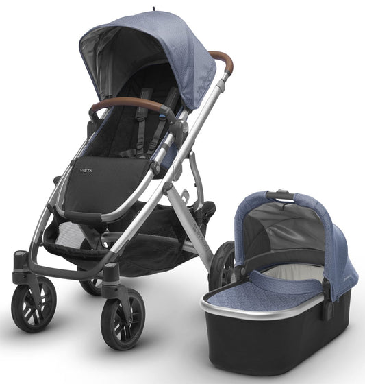 UPPAbaby 2017 VISTA Stroller - Henry (Blue Marl/Silver/Leather) - OPEN BOX RETURN