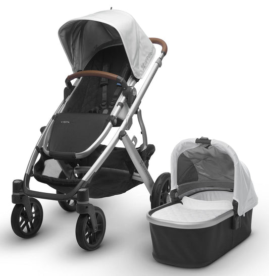 UPPAbaby 2017 VISTA Stroller - Loic (White/Silver/Leather) - OPEN BOX RETURN