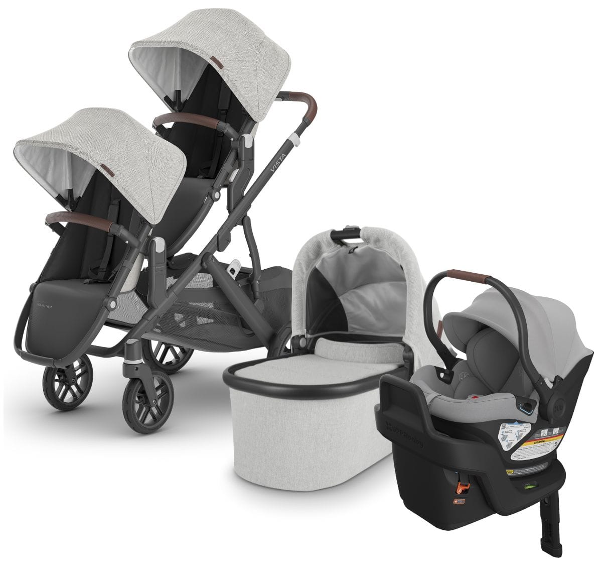 UPPAbaby VISTA V2 Double Stroller + Aria Travel System Bundle with Rumble Seat V2+ - Anthony - DBL-TRVL-ARIA-0320-VIS-US-ATH