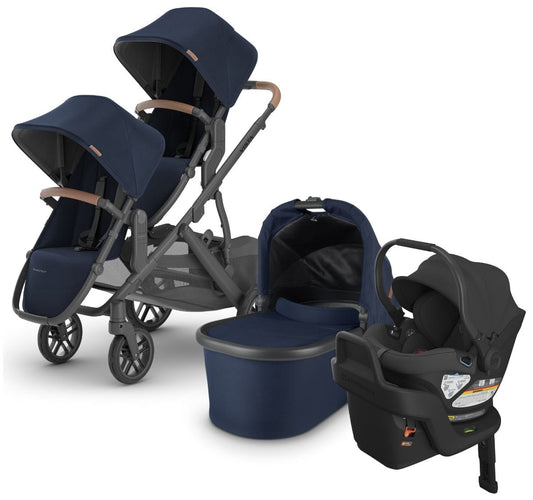 UPPAbaby VISTA V2 Double Stroller + Aria Travel System Bundle with Rumble Seat V2+ - Noa / Jake - DBL-TRVL-ARIA-0320-VIS-US-NOA