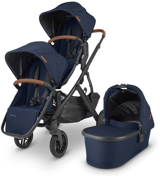 UPPAbaby VISTA V2 Double Stroller Bundle - Noa  (Navy/Carbon/Saddle Leather)