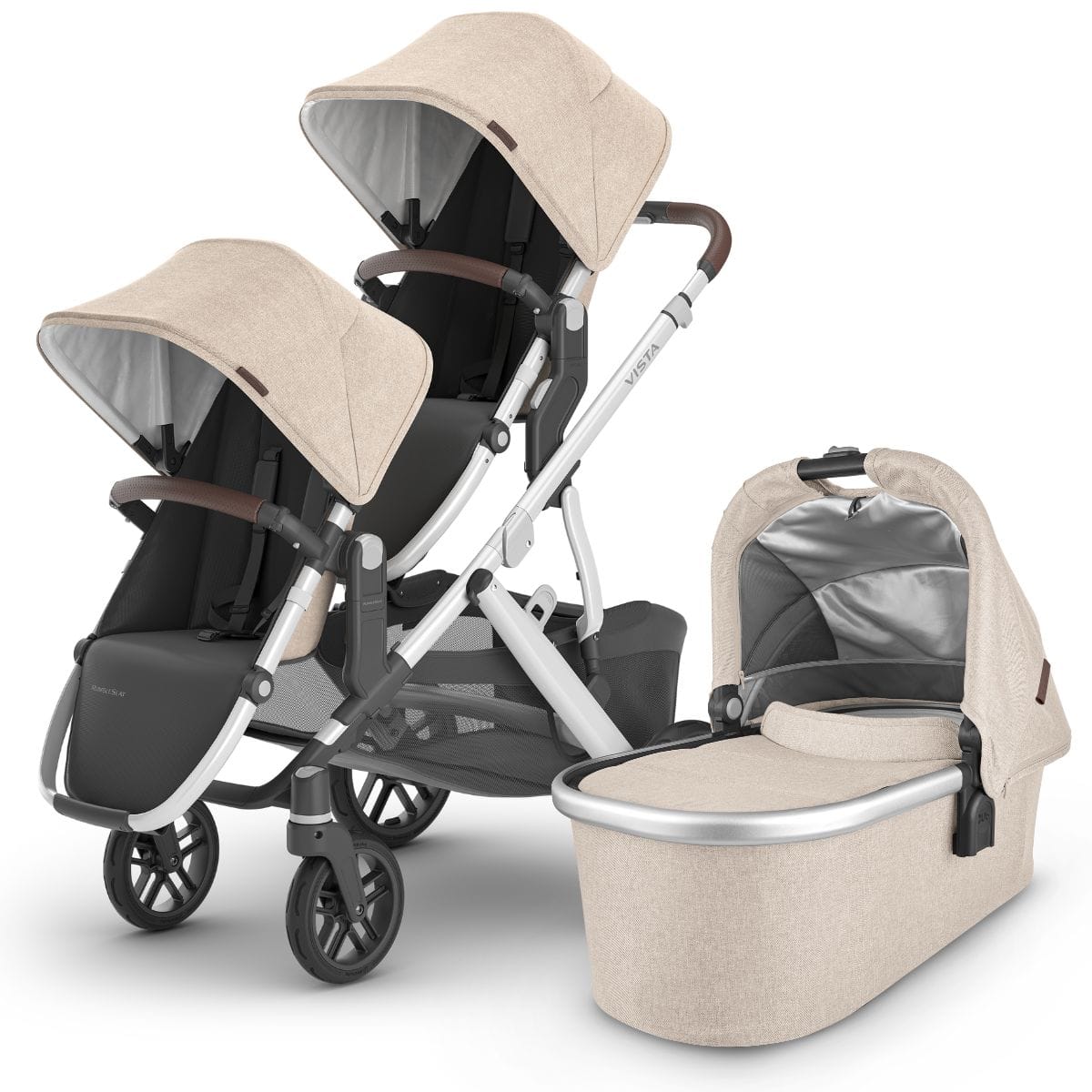 UPPAbaby VISTA V2 Double Stroller Bundle with Rumble Seat V2+ - Declan - DBL-0320-VIS-US-DCL-RV2P