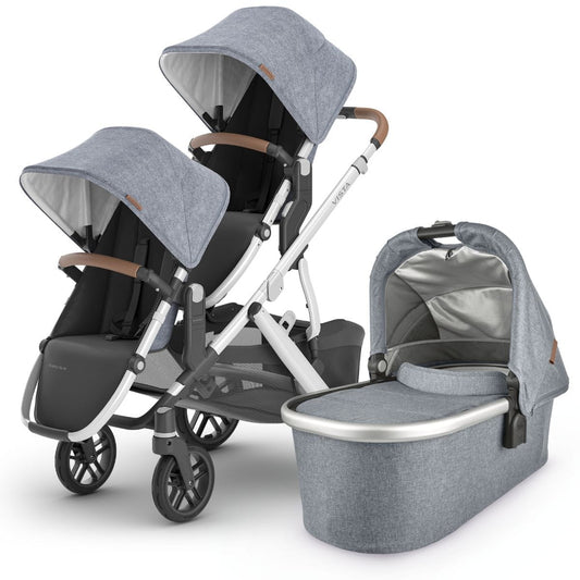 UPPAbaby VISTA V2 Double Stroller Bundle with Rumble Seat V2+ - Gregory - DBL-0320-VIS-US-GRG-RV2P