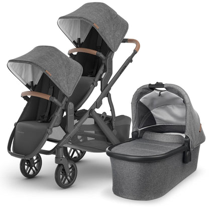 UPPAbaby VISTA V2 Double Stroller Bundle with Rumble Seat V2+ - Greyson - DBL-0320-VIS-US-GRY-RV2P
