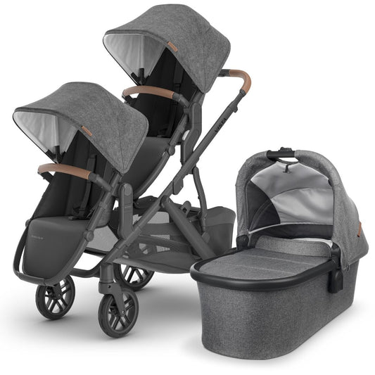 UPPAbaby VISTA V2 Double Stroller Bundle with Rumble Seat V2+ - Greyson - DBL-0320-VIS-US-GRY-RV2P
