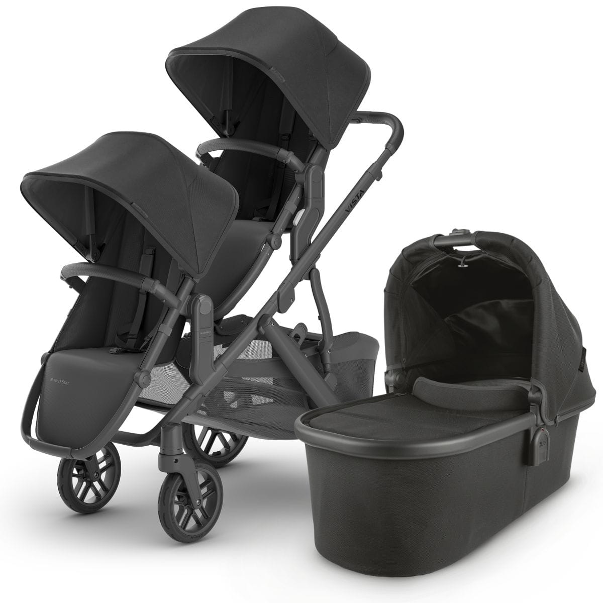 UPPAbaby VISTA V2 Double Stroller Bundle with Rumble Seat V2+ - Jake - DBL-0320-VIS-US-JKE-RV2P