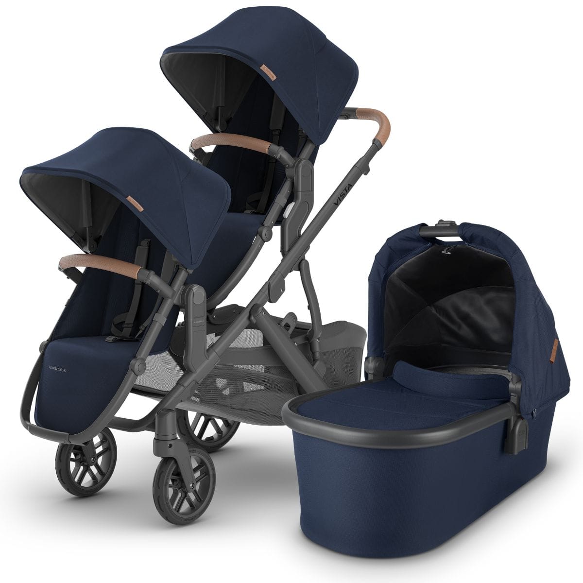 UPPAbaby VISTA V2 Double Stroller Bundle with Rumble Seat V2+ - Noa - DBL-0320-VIS-US-NOA-RV2P