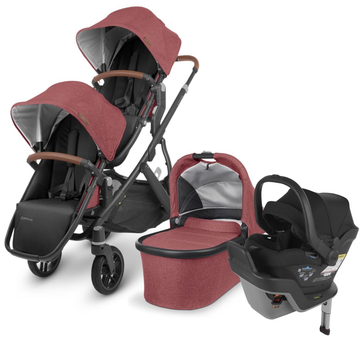 UPPAbaby VISTA V2 Double Stroller + MESA MAX Travel System Bundle - Lucy / Jake - DBLTRVL-MAX-0320-VIS-US-LCY-JKE